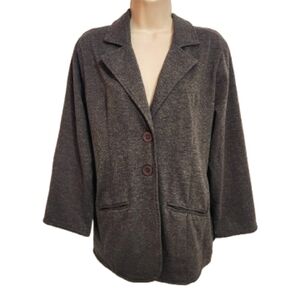 Torrid Knit Swing Blazer Jacket Grey Large